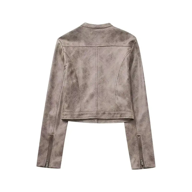 SHORT SUEDE STAND UP JACKET-VETEMENTS 