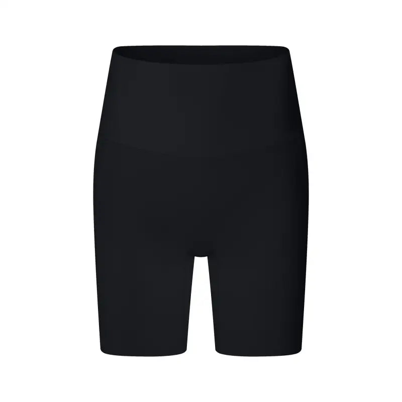 Black fitted cycling or athletic shorts.