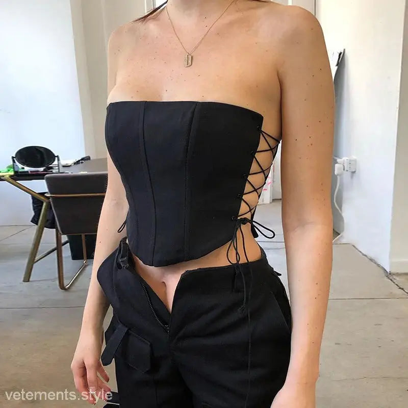 TWO SIDE STRAP BONING CORSET-VETEMENTS 