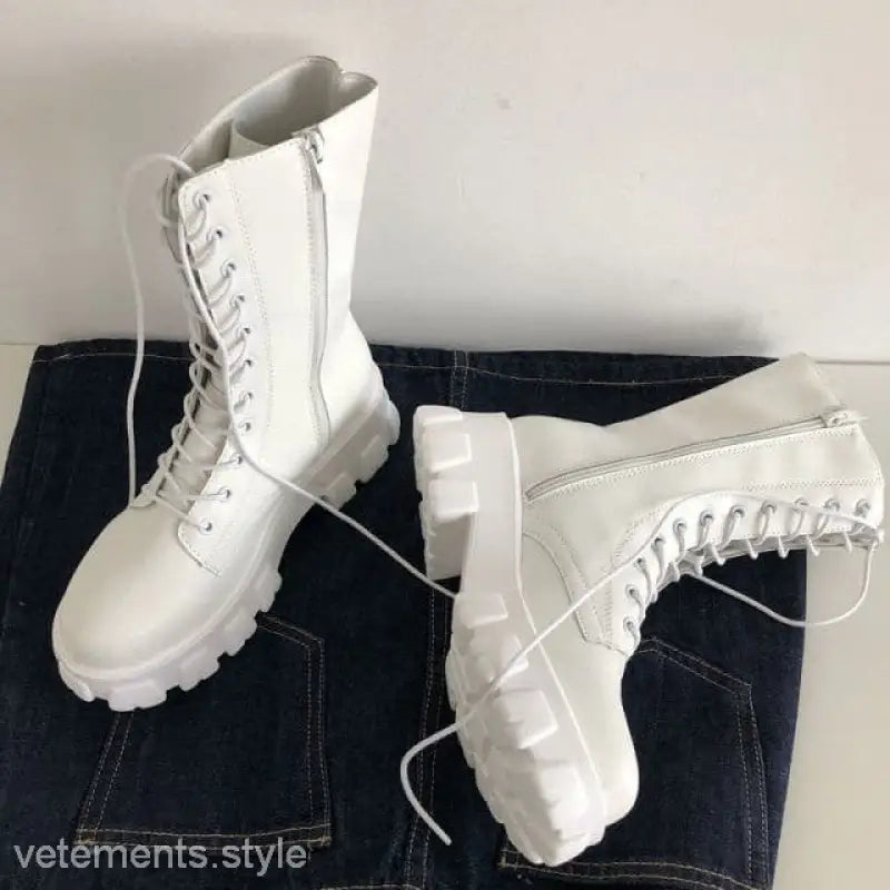 STYLISH LACE-UP PLATFORM BOOTS-VETEMENTS 