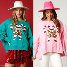 SWEET SEQU THICKENED ALL MATCHING TOP LONG SLEEVE CHRISTMAS SWEATER