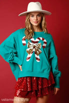 SWEET SEQU THICKENED ALL MATCHING TOP LONG SLEEVE CHRISTMAS SWEATER