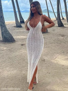 White Crochet Sexy  Bodycon Dress for Summer and Beach Wear-VETEMENTS 