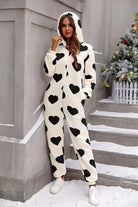 WINTER PLUSH LOVING HEART CHRISTMAS HOODED JUMPSUIT-VETEMENTS 