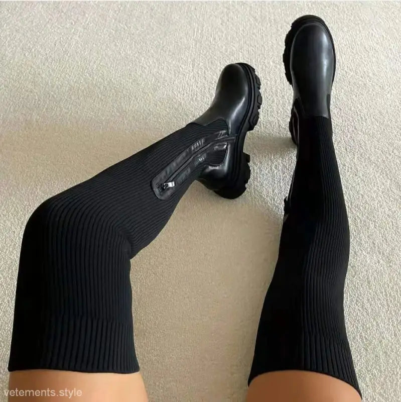 COMFY THICK OVER-THE-KNEE BOOTS-VETEMENTS 