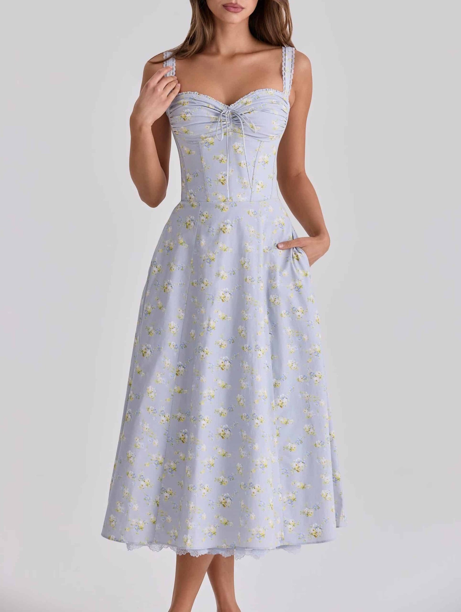 Elegant Baby Blue Corset Dress