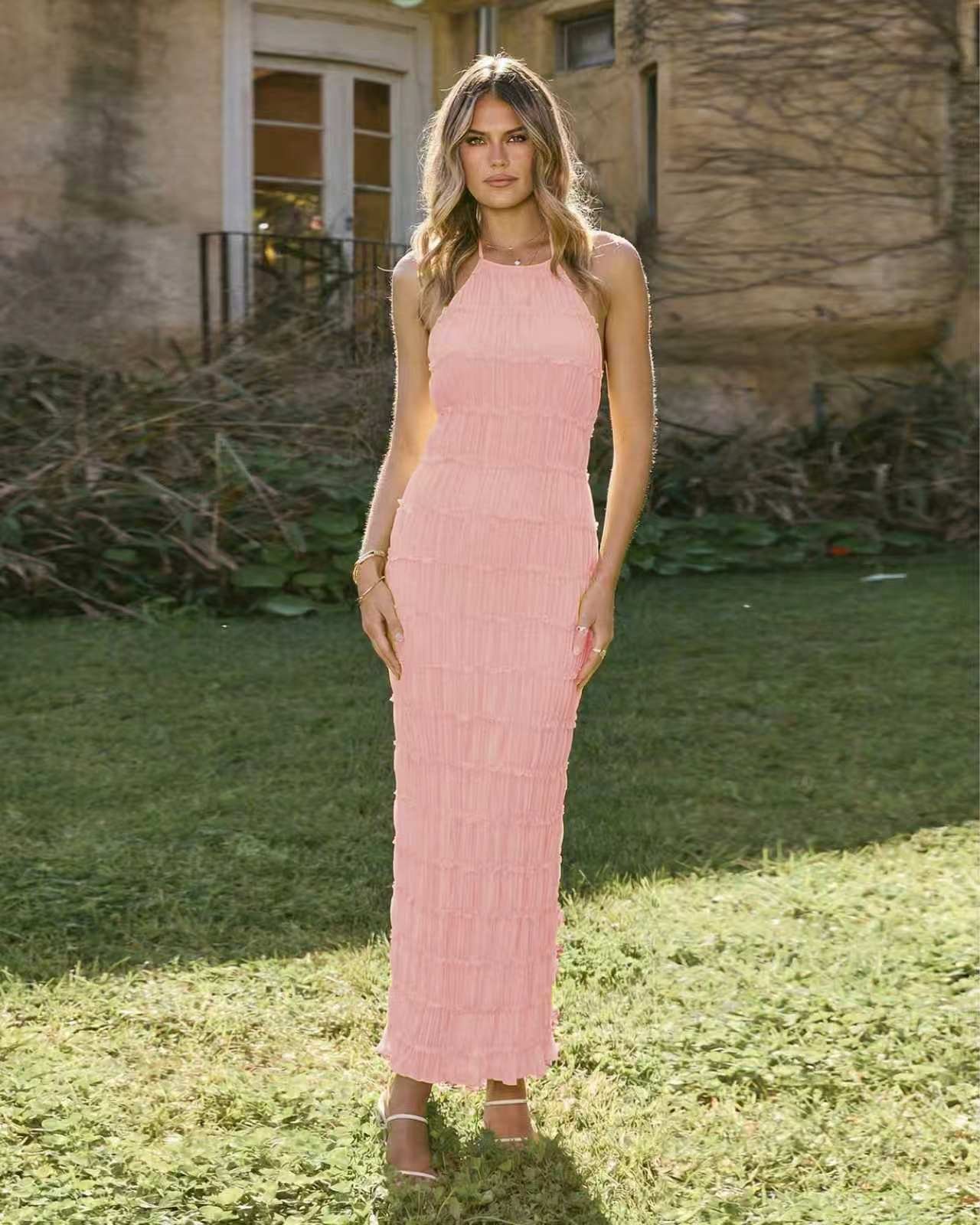 Backless Lotus Leaf Dress - Image 4
