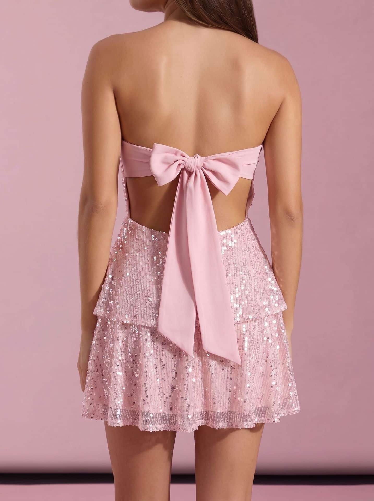 Jumpsuit Bow Cocktail Evening Dress - Image 2