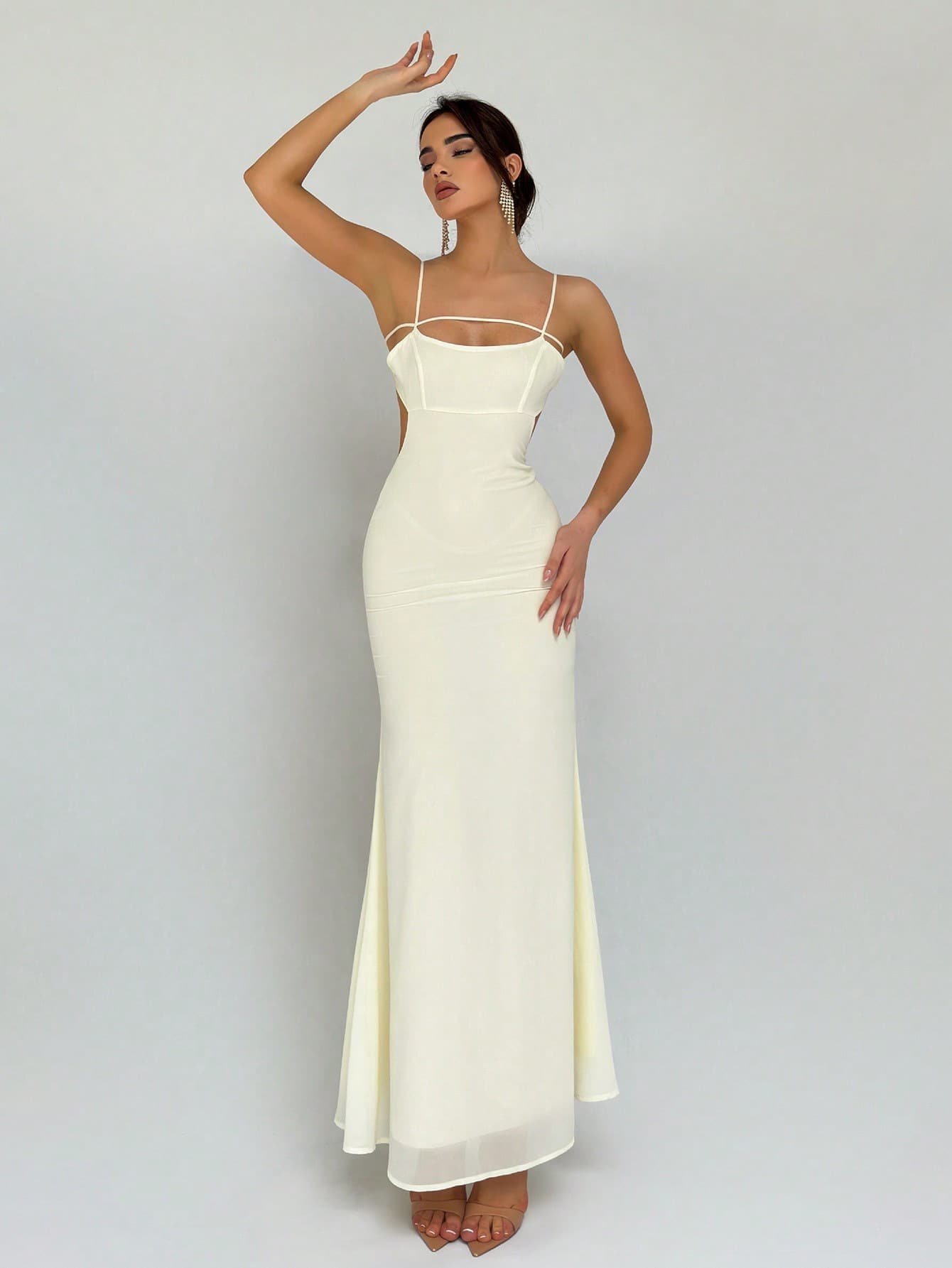 Sling Double Layer Evening Dress - Image 2
