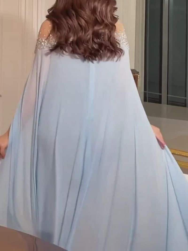 Rhinestone Pearl Chiffon Evening Dress - Image 2