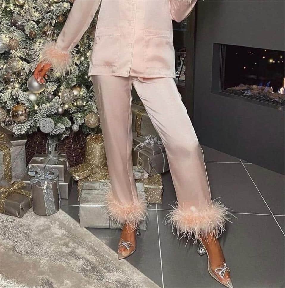 Casual Feather Trousers & TOP