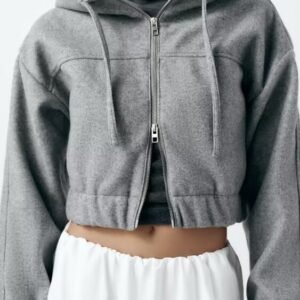 Zipper Fabric Short Sweater