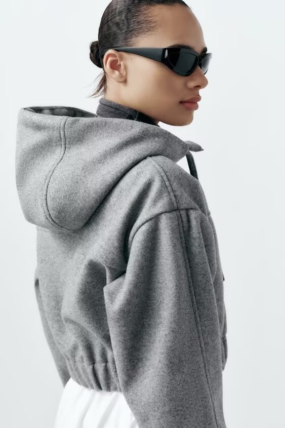 Zipper Fabric Short Sweater - Image 2