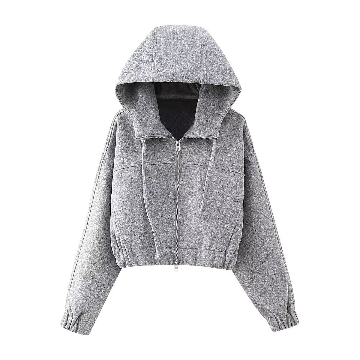 Zipper Fabric Short Sweater - Image 3
