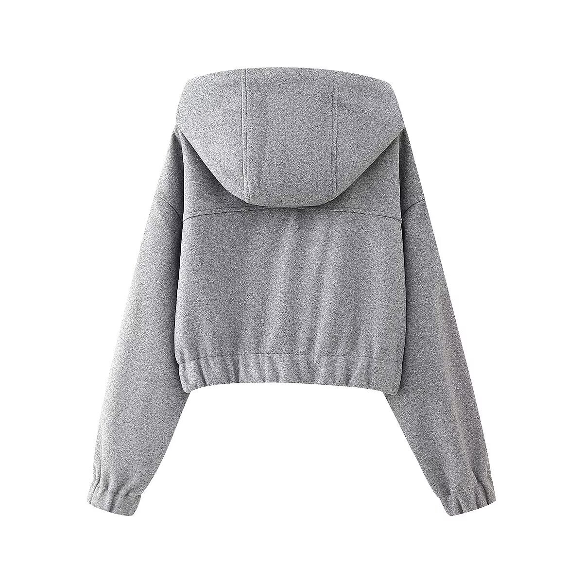 Zipper Fabric Short Sweater - Image 4