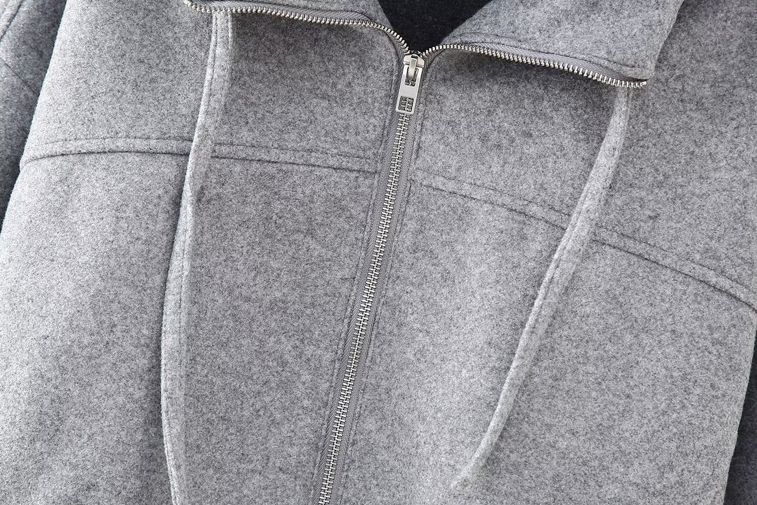 Zipper Fabric Short Sweater - Image 6