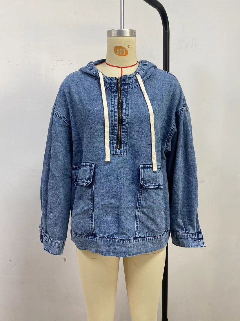 Casual Washed Denim Top - Image 7