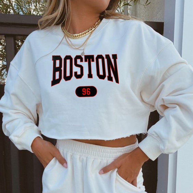 Boston Letter Graphic Sweatshirt - Image 2