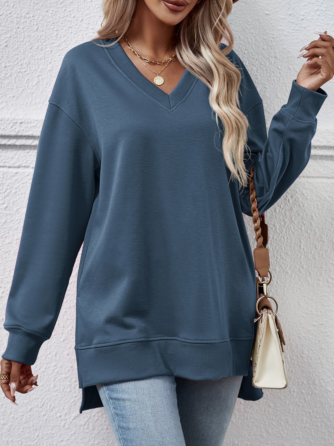 Split Front Short Sweatshirt - Image 10