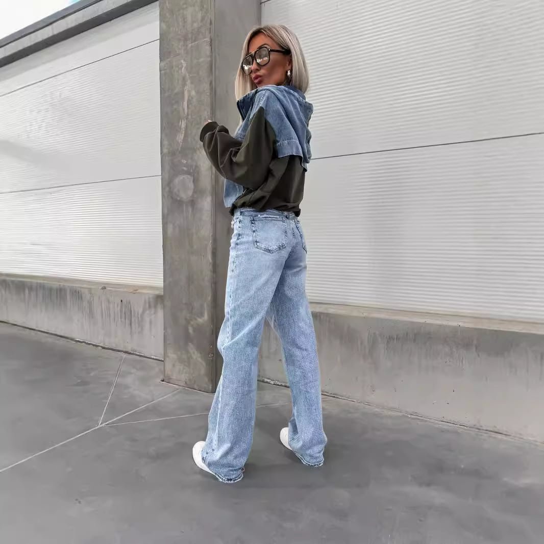 Casual Denim Sweatshirt - Image 2