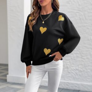 Heart Printing Loose Sweatshirts
