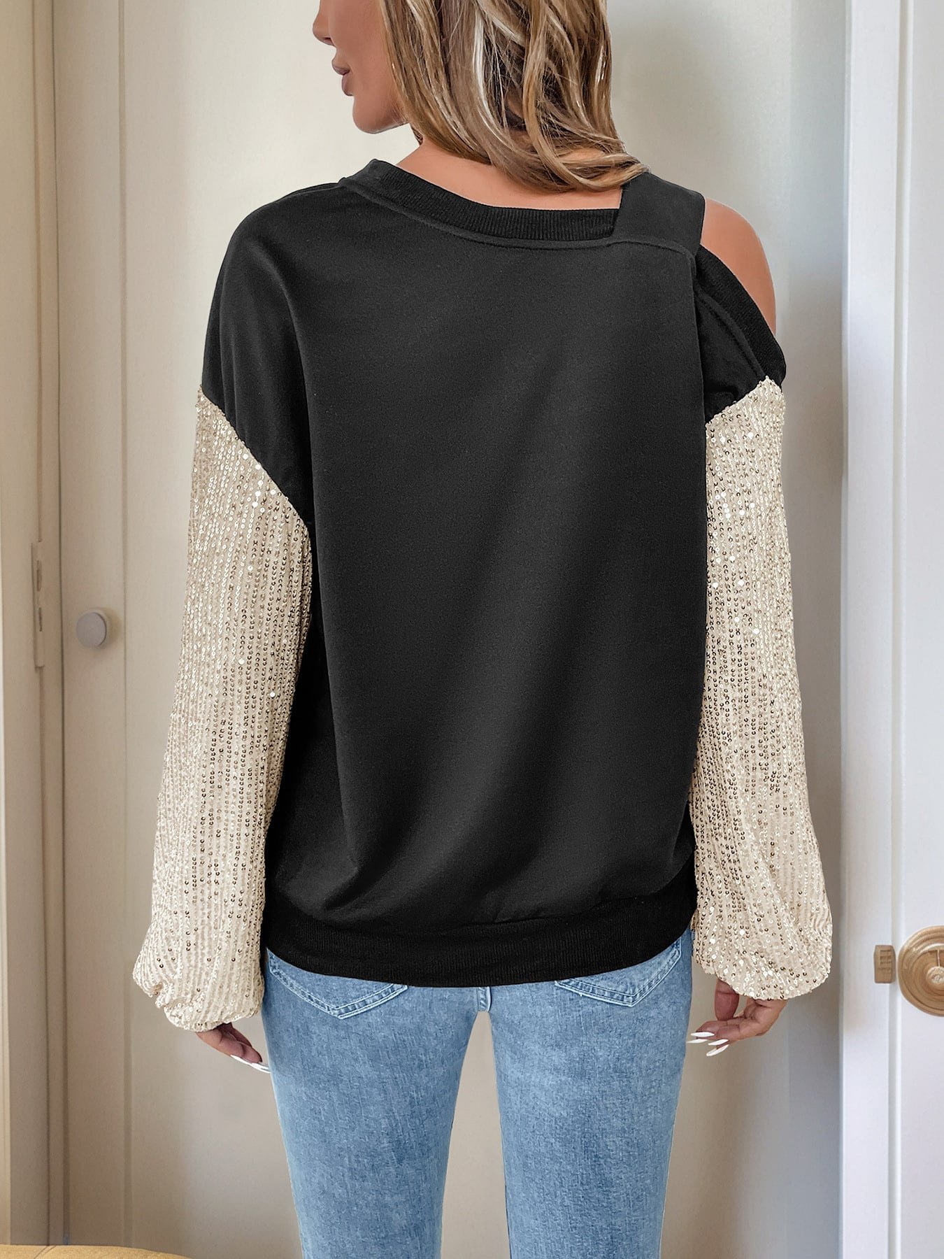 off Shoulder Multicolor Hoodie - Image 5