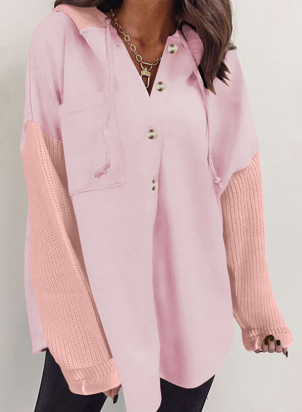 Patchwork Hoodie Casual Sweater - Image 6