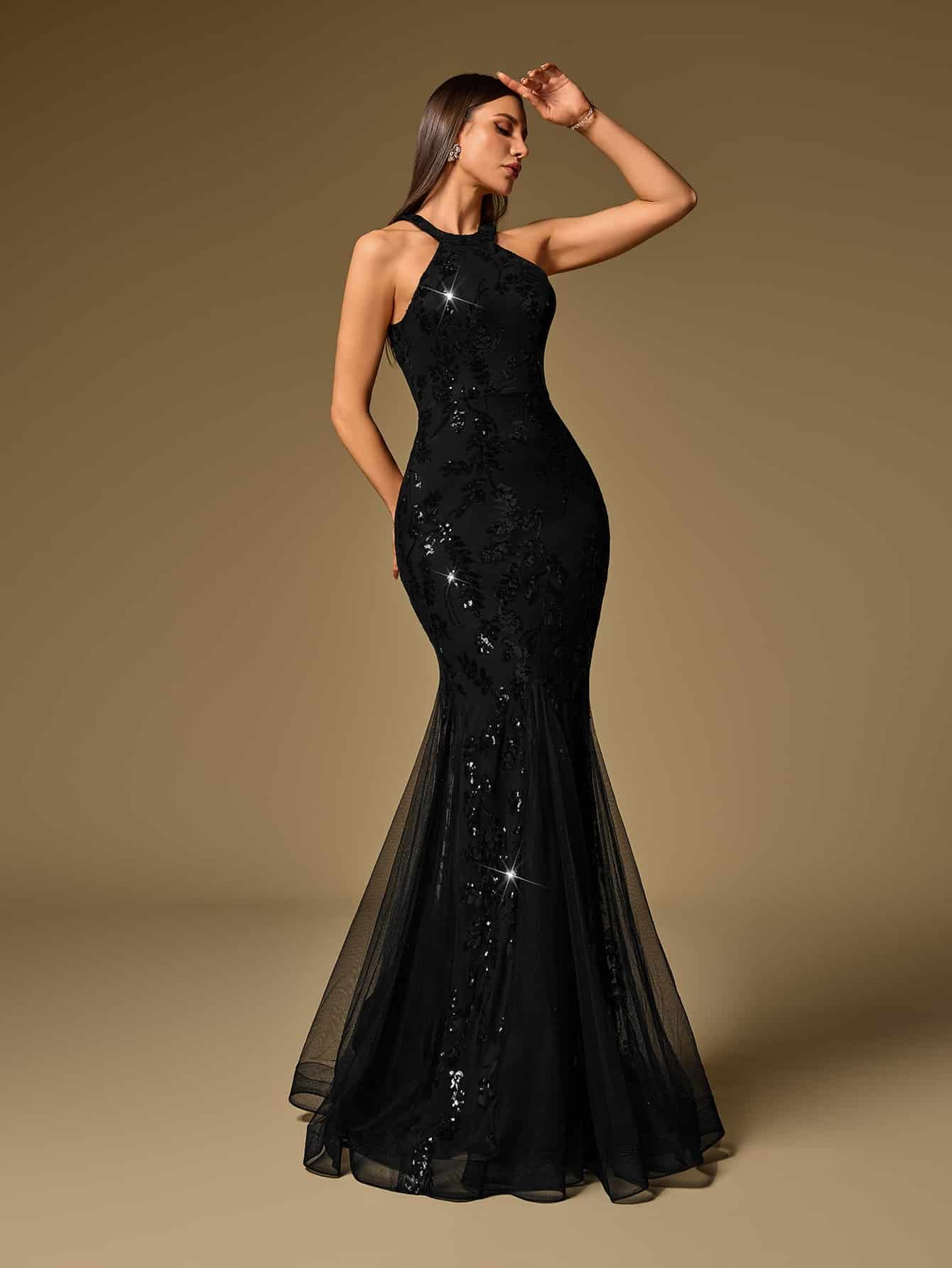 Pearl Embroidery Evening Dress - Image 10