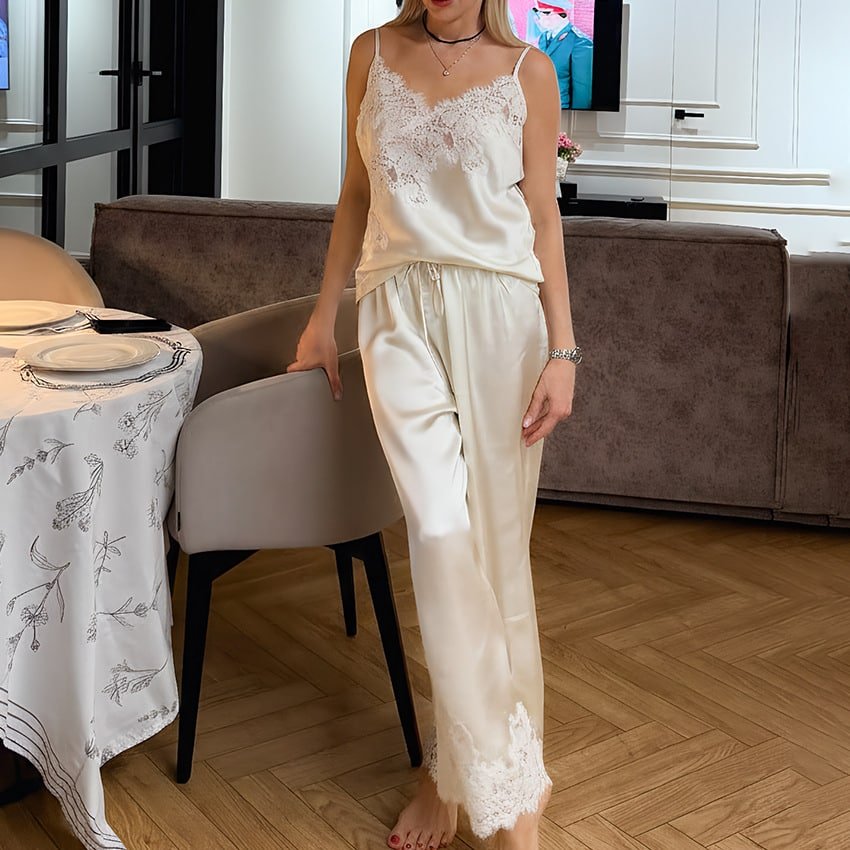Casual Satin Pajamas - Image 2