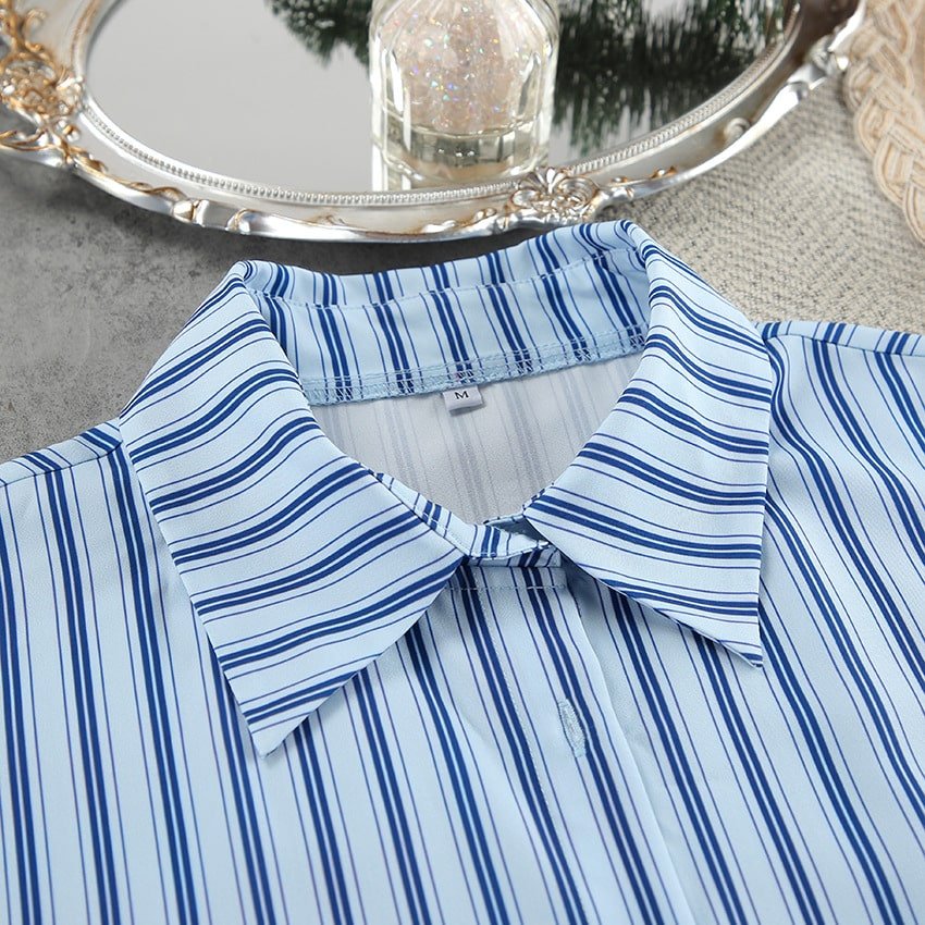 Blue Striped Pajamas Set - Image 5