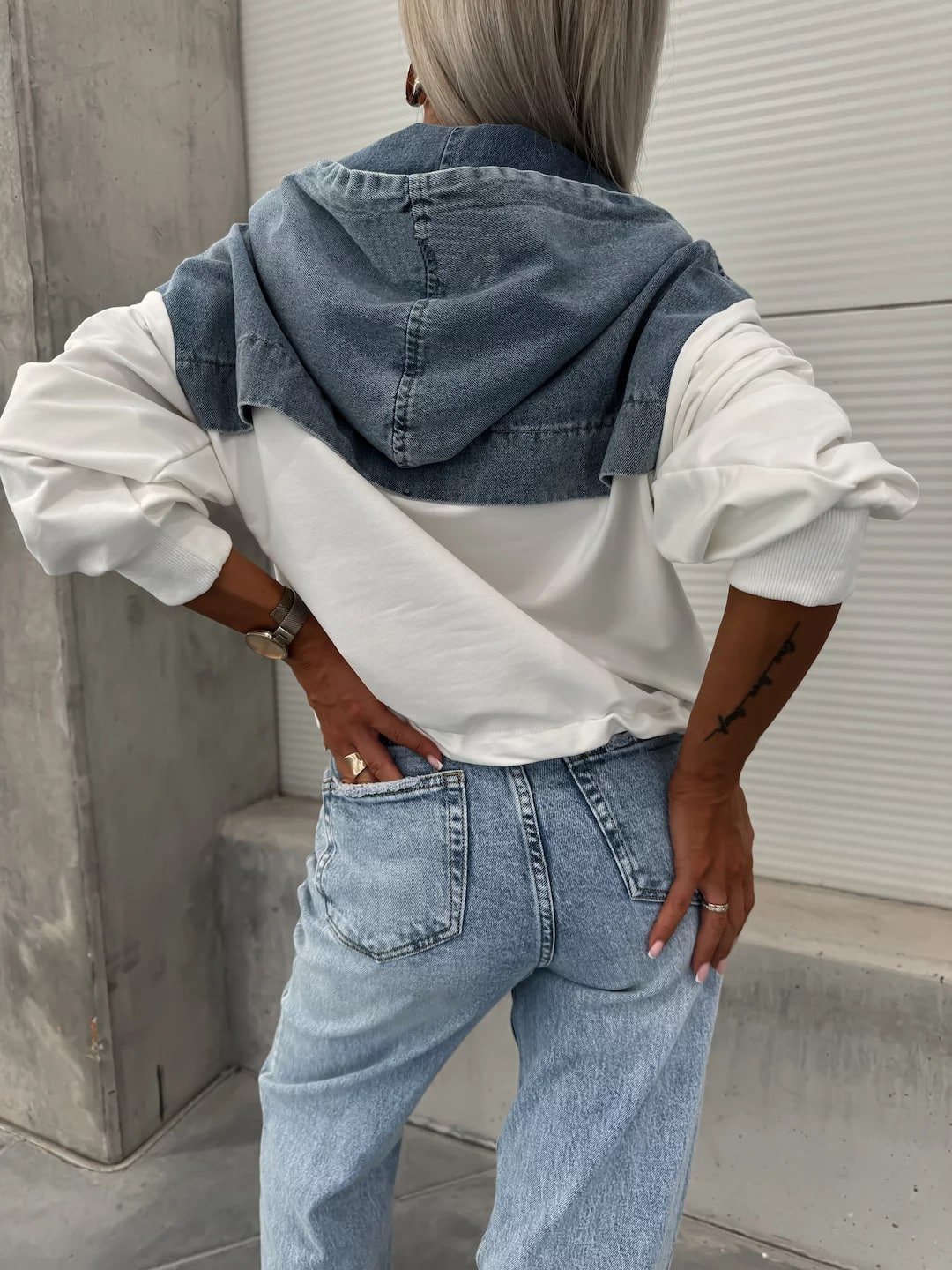 Casual Denim Sweatshirt - Image 7