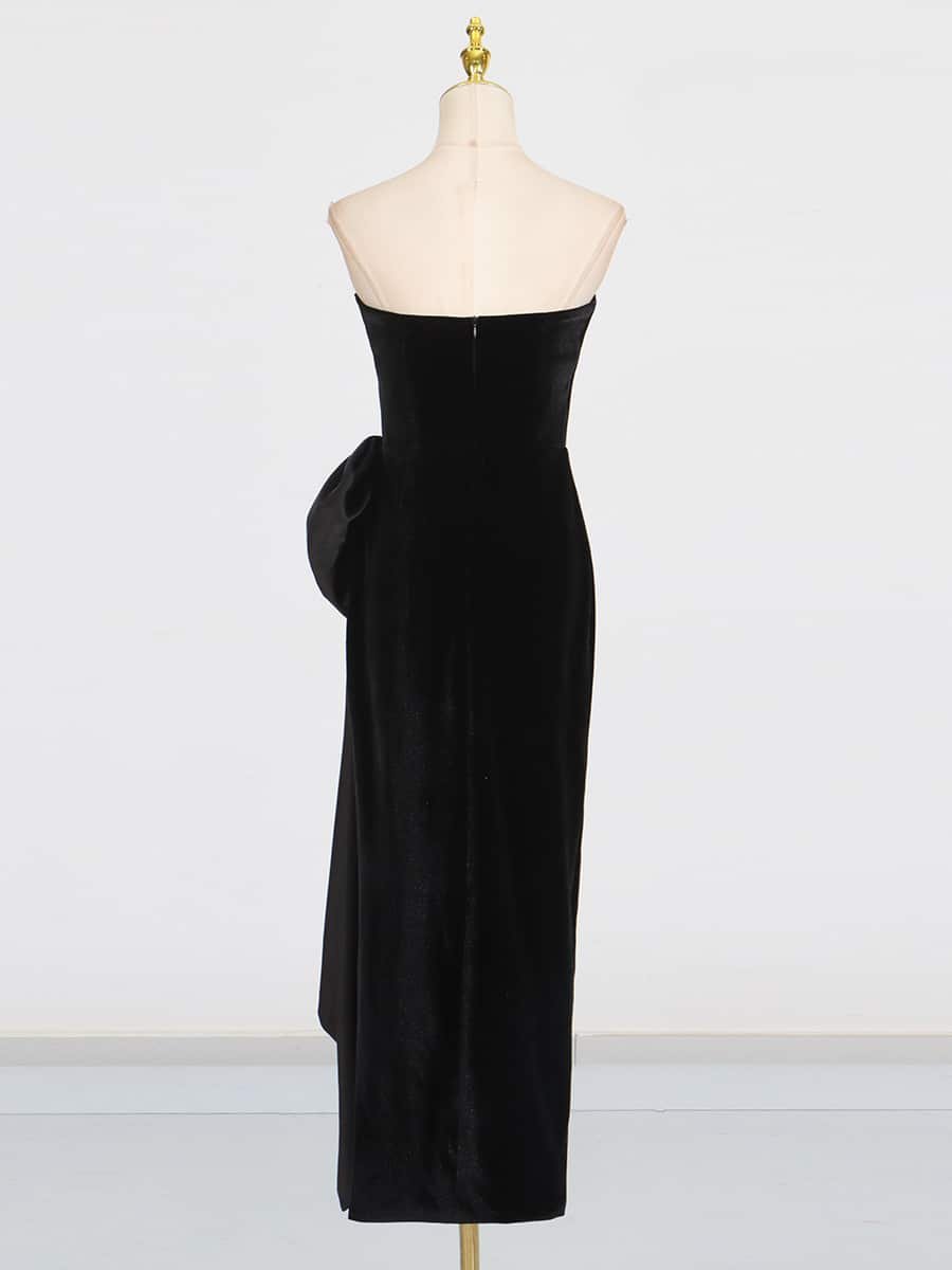 Waist Slimming Bow High Dress - Image 5