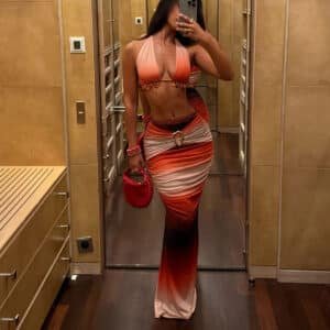 Gradient Strap Skirt Set
