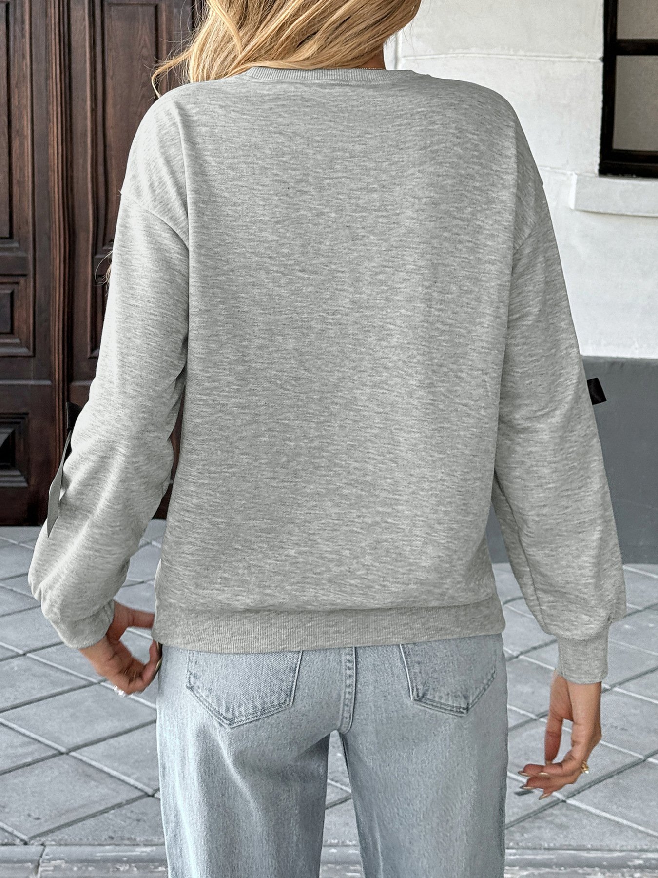 Casual Sweet Gray Sweater - Image 6