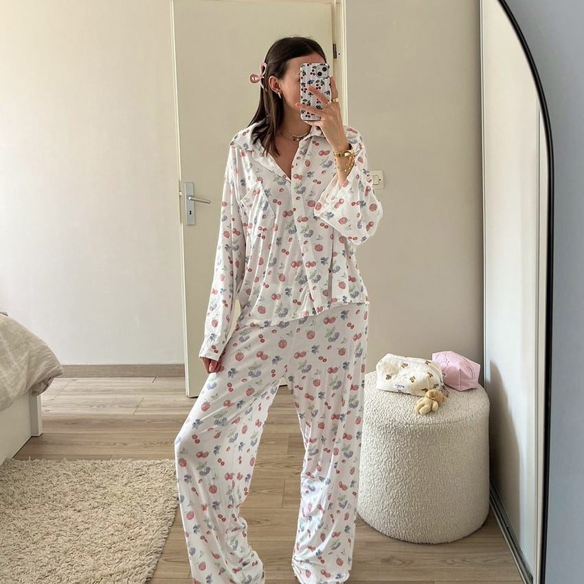 Knitted Cardigan Heart Pajamas - Image 2