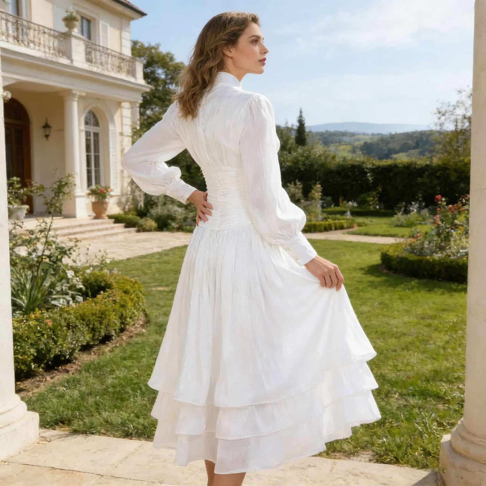 Spring Elegant Lantern Maxi Dress - Image 2