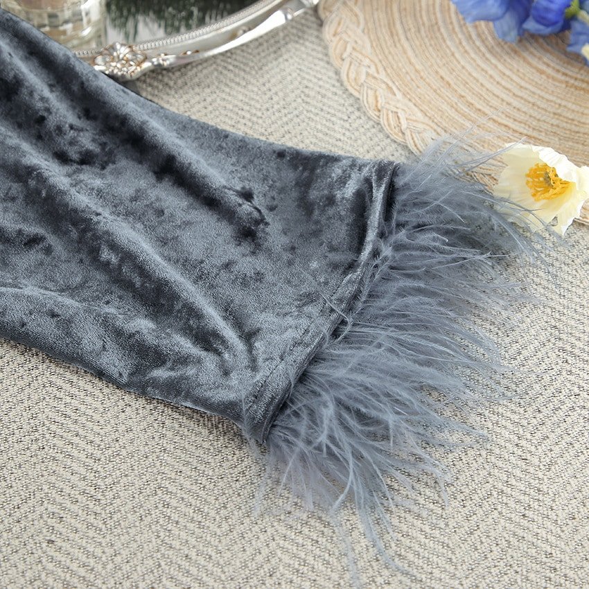 Velvet Feather Pajamas Set - Image 7