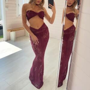 Half Length Mesh Long Skirt