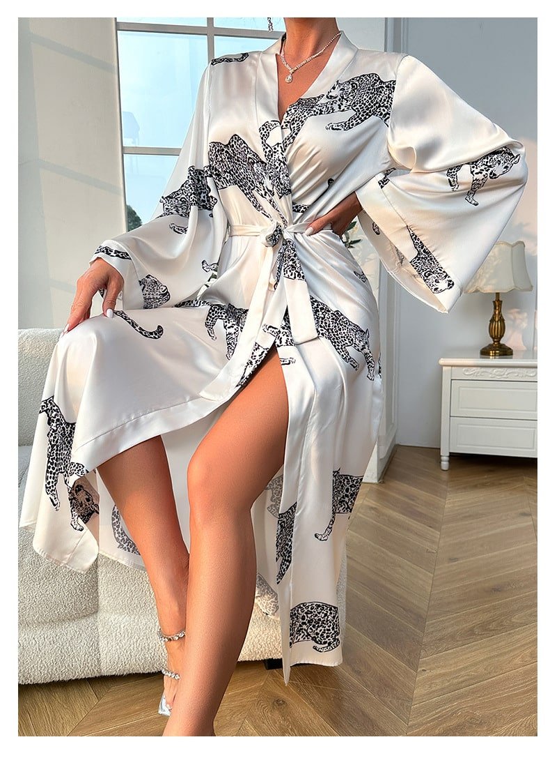 Long Satin Night Robe - Image 4