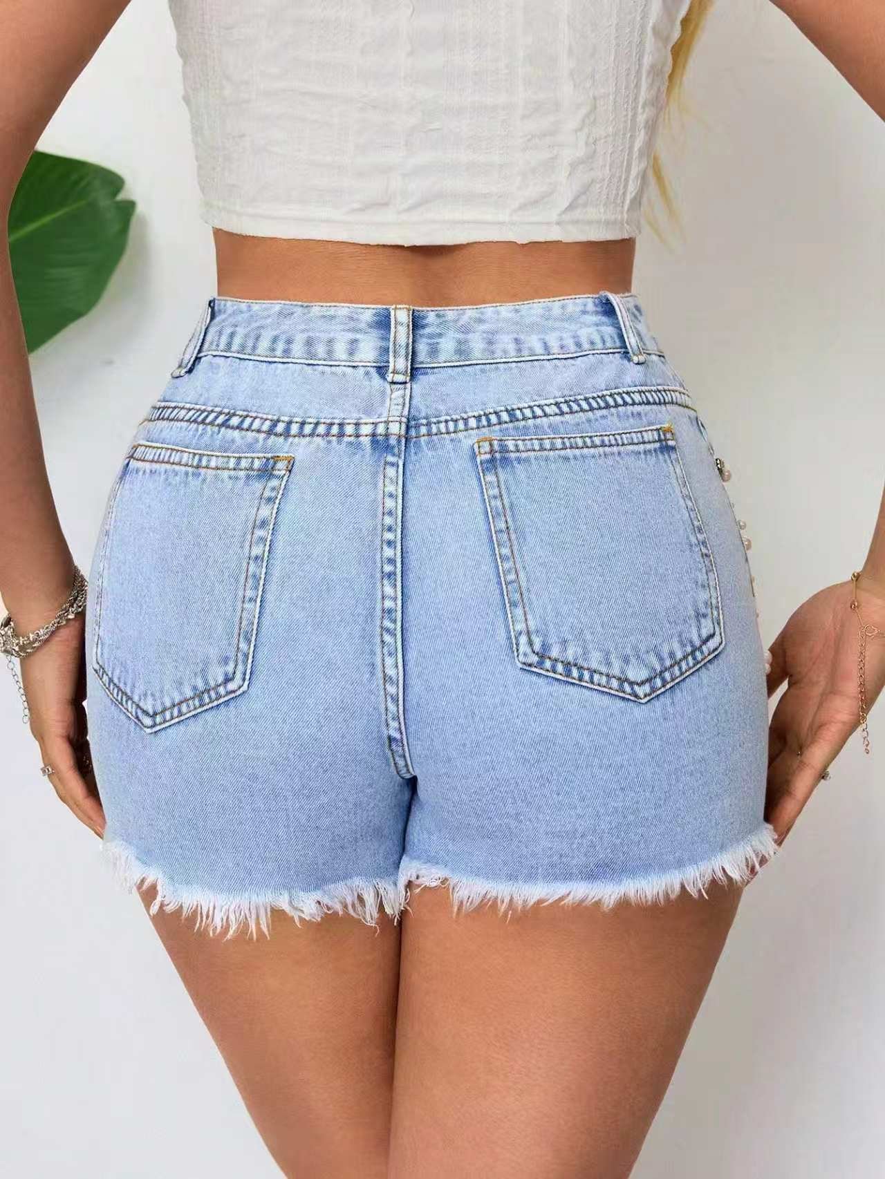 Elegant Denim Shorts - Image 3