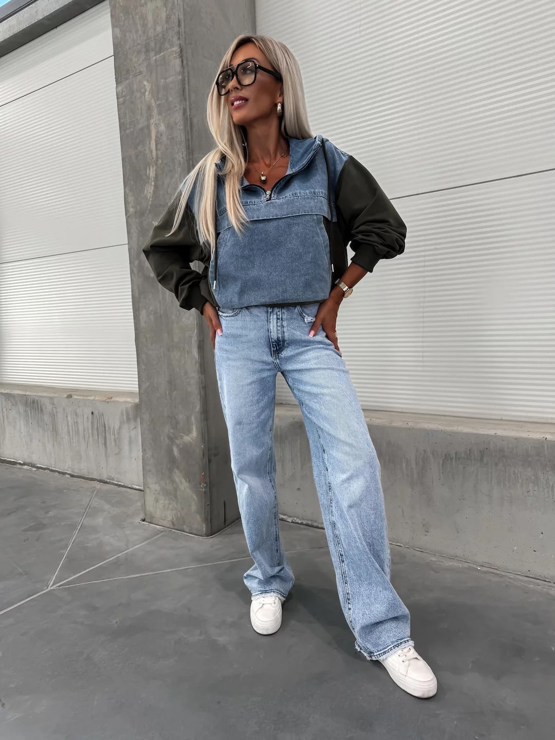Casual Denim Sweatshirt - Image 10