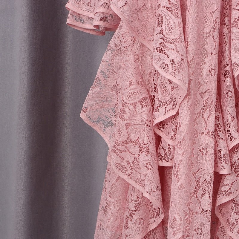 Elegant Beaded Lace Bell Sleeve Dress - Image 11
