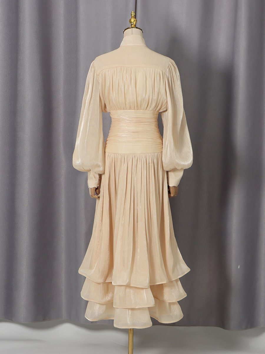 Spring Elegant Lantern Maxi Dress - Image 5
