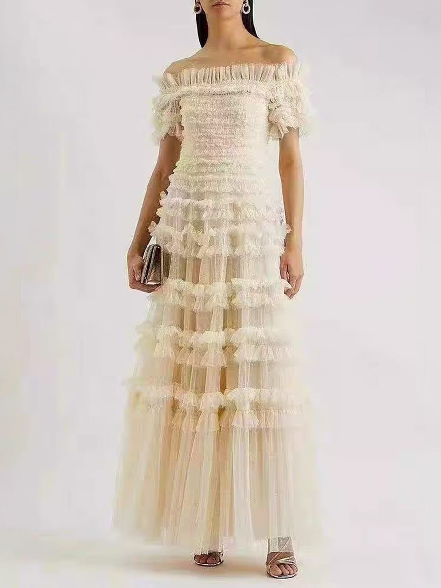 Elegant Waist Tight Maxi Dress - Image 2