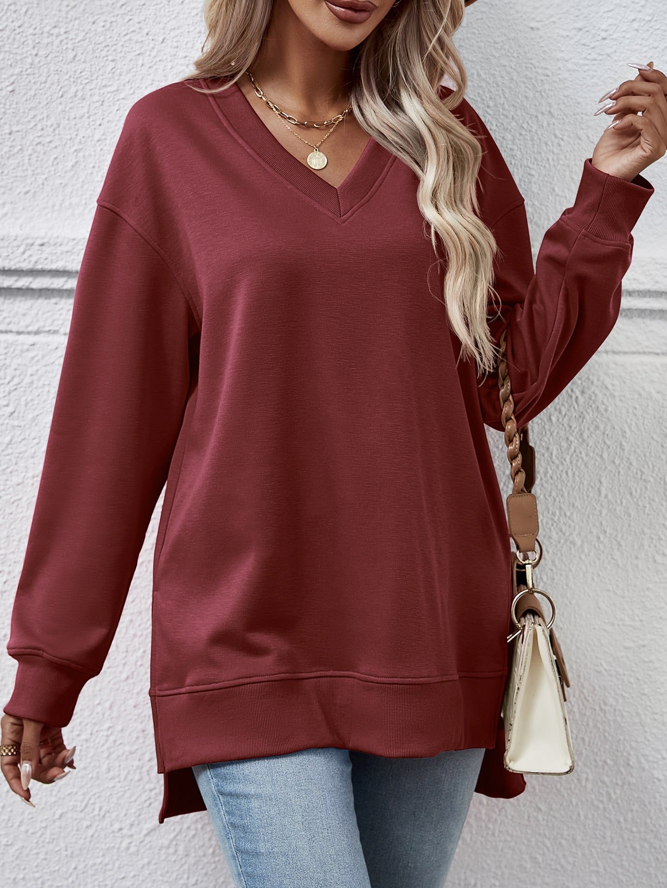 Split Front Short Sweatshirt - Image 9