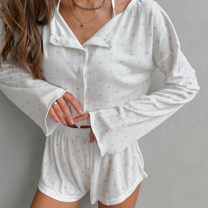 White Knitted Pajamas Set - Image 3