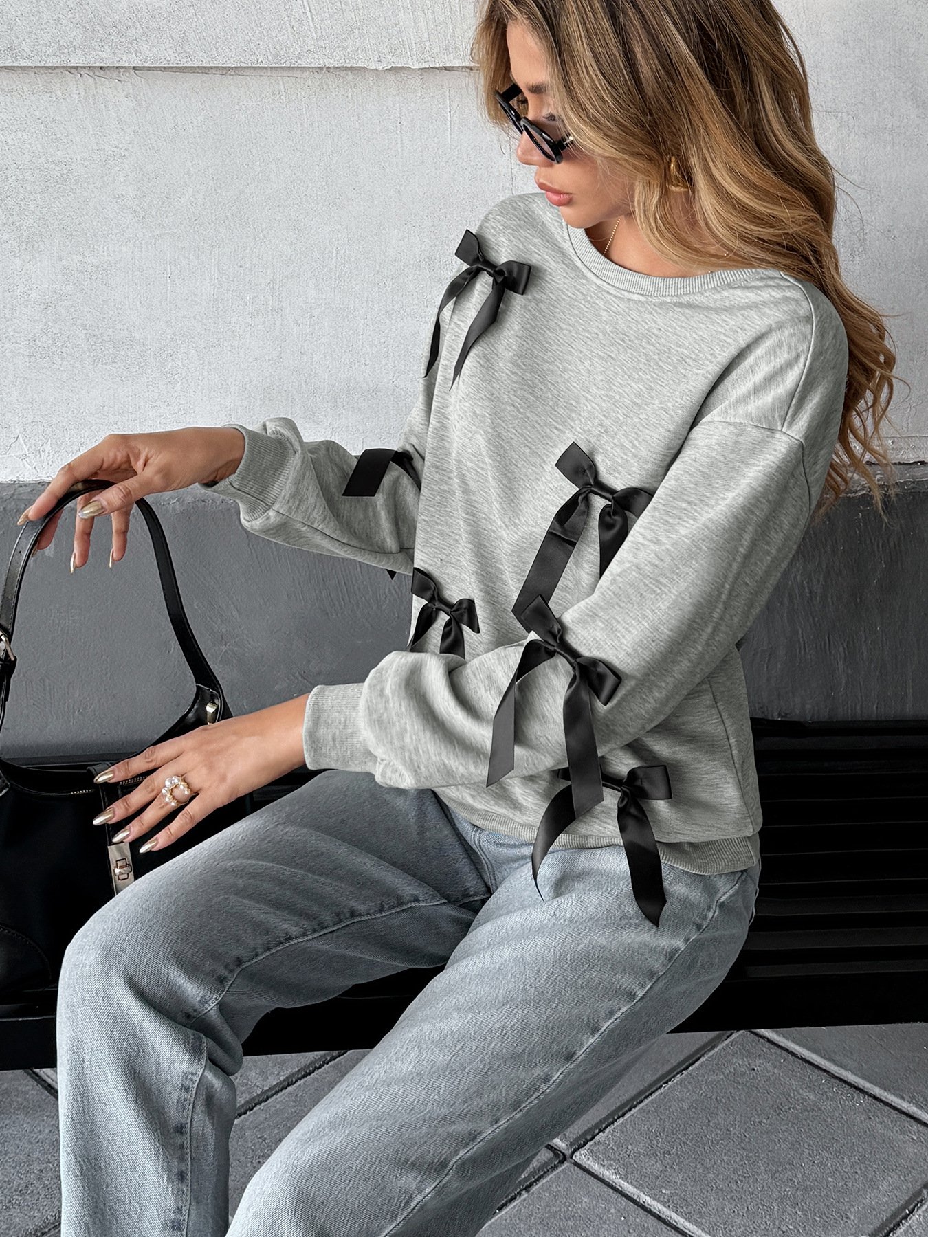 Casual Sweet Gray Sweater - Image 5