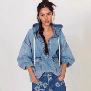Casual Washed Denim Top
