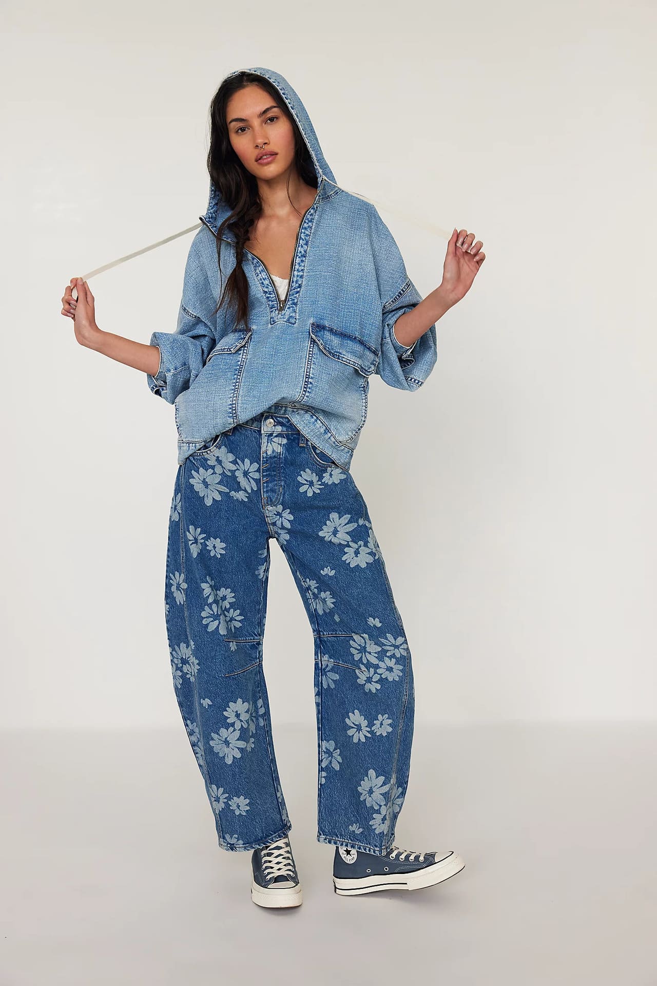 Casual Washed Denim Top - Image 2