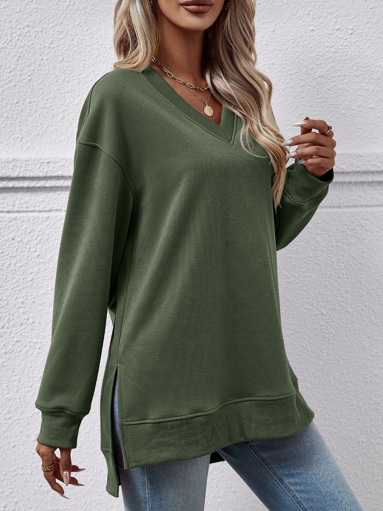 Split Front Short Sweatshirt - Image 5